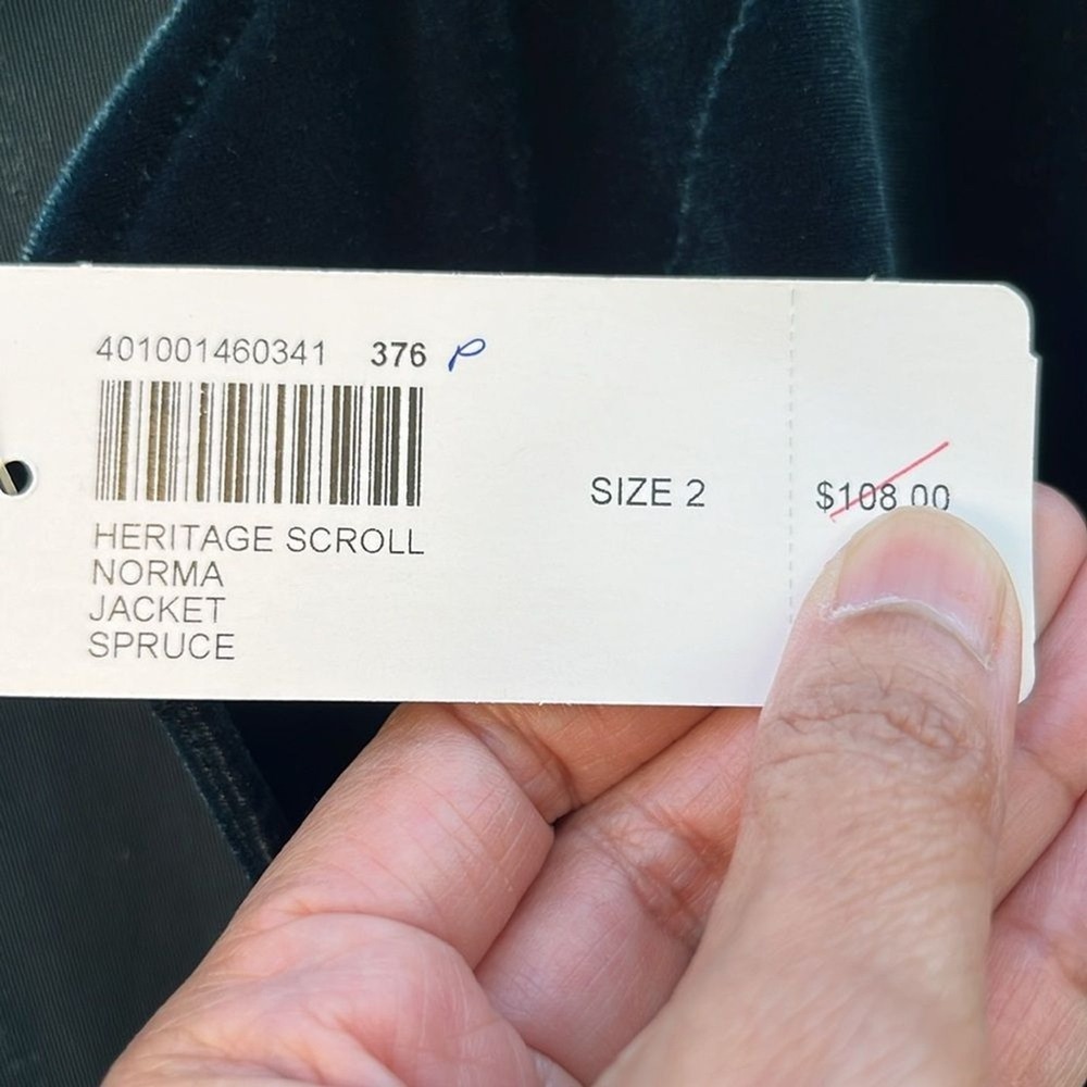 Chico's Women's Velvet Heritage Scroll Norma Jacket Embroidered Whimsigoth sz 2 - Picture 6 of 13